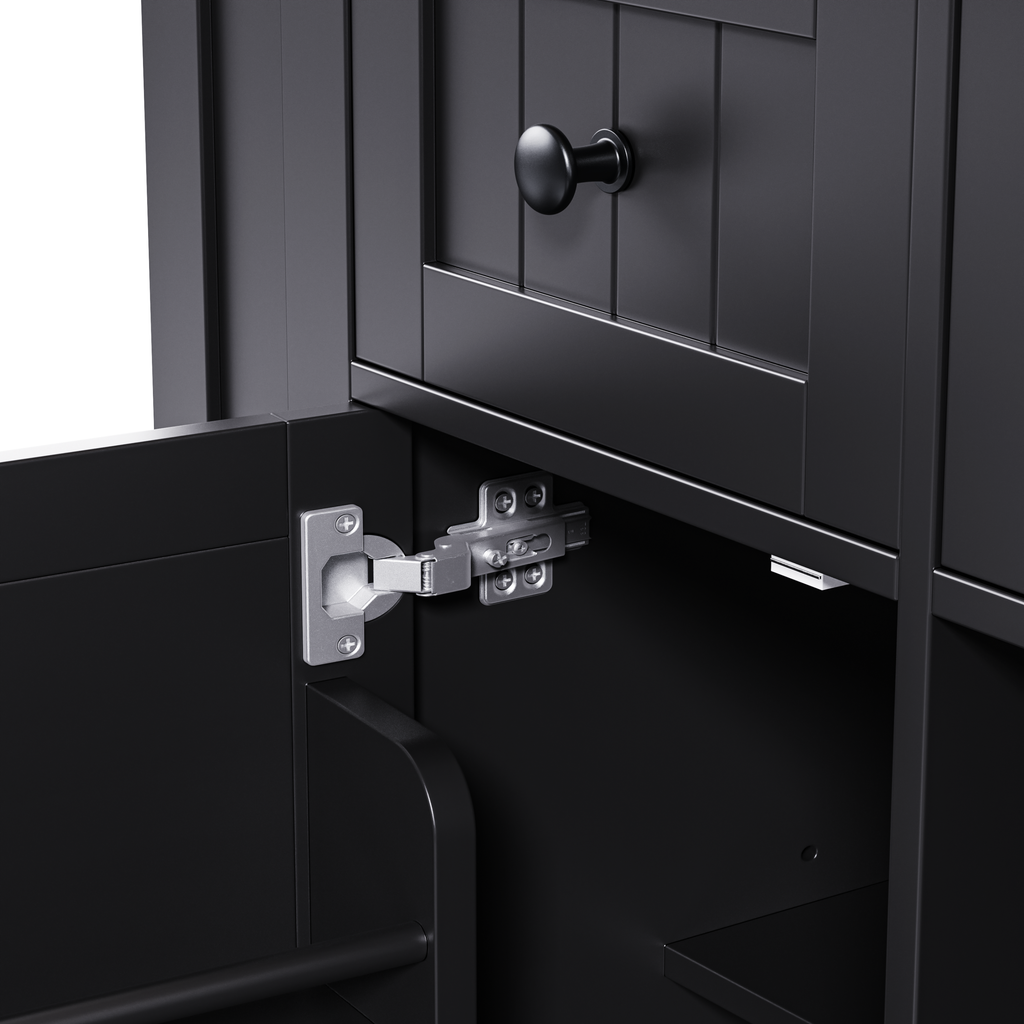 K & K 53 Inch Large Kitchen Island with Bar Stools and Power Outlet - Alphamona