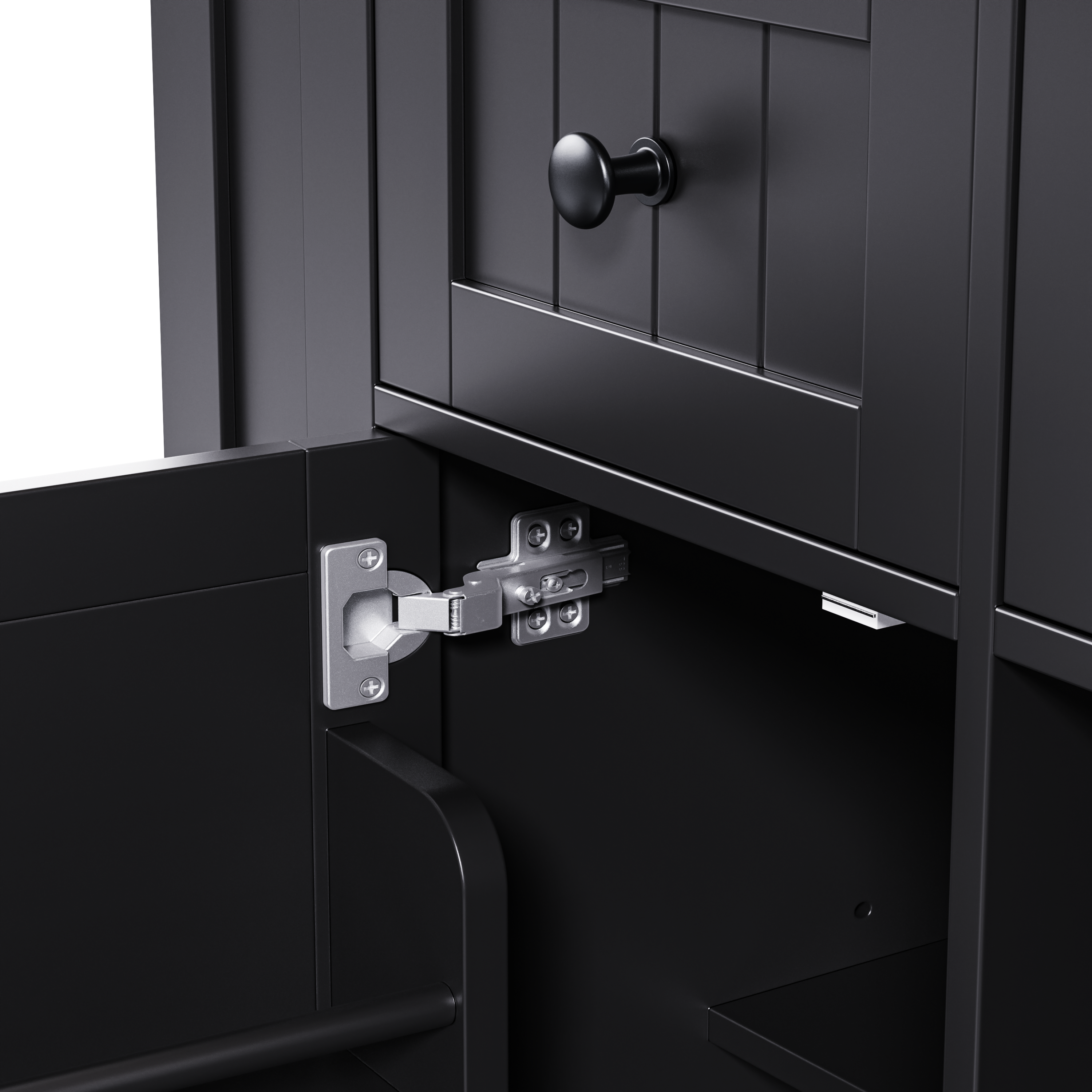 K & K 53 Inch Large Kitchen Island with Bar Stools and Power Outlet - Alphamona