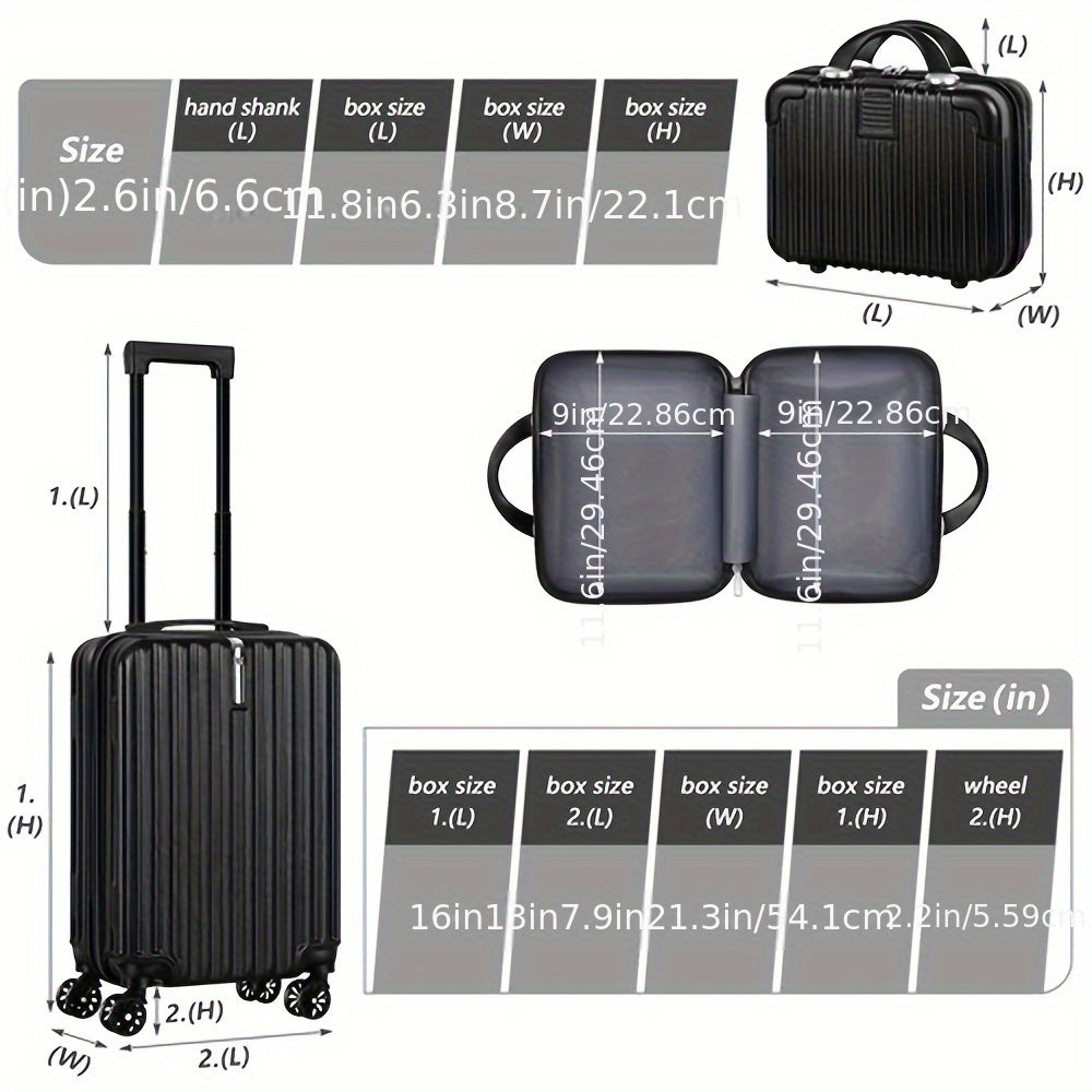 2-Piece Spinner Luggage Set – 20” Carry-On & 14” Crossbody Handbag