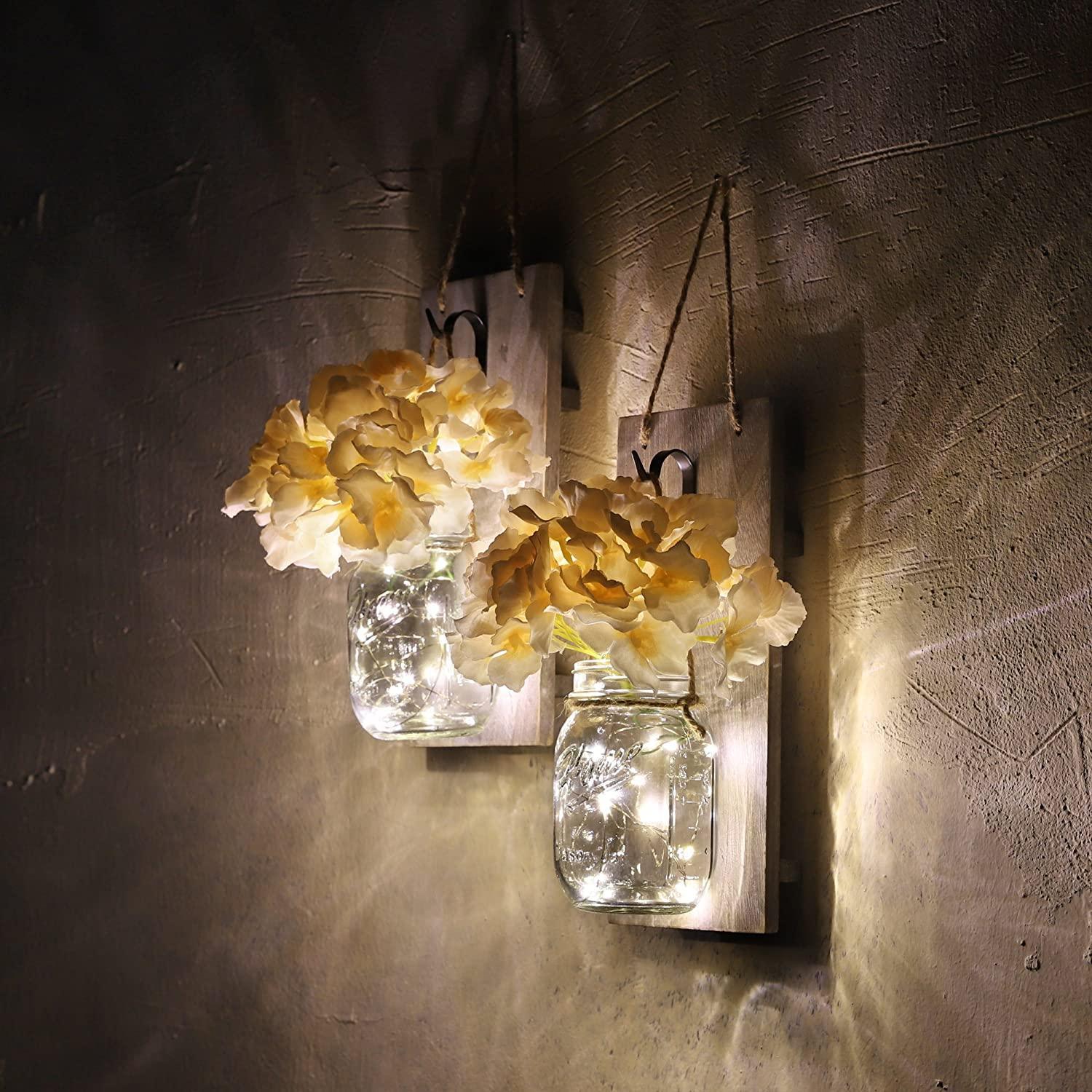 2-pack-rustic-jar-fairy-strip-lights-wall-decor-hydrangea-sconces-decorative-home-chic-hanging-led-flowershanging-design-with-remote-control-led-fairy-lights-and-white-peony-farmhouse_55fad438-c3c7-439f-b088-f719a684baba - alphamona
