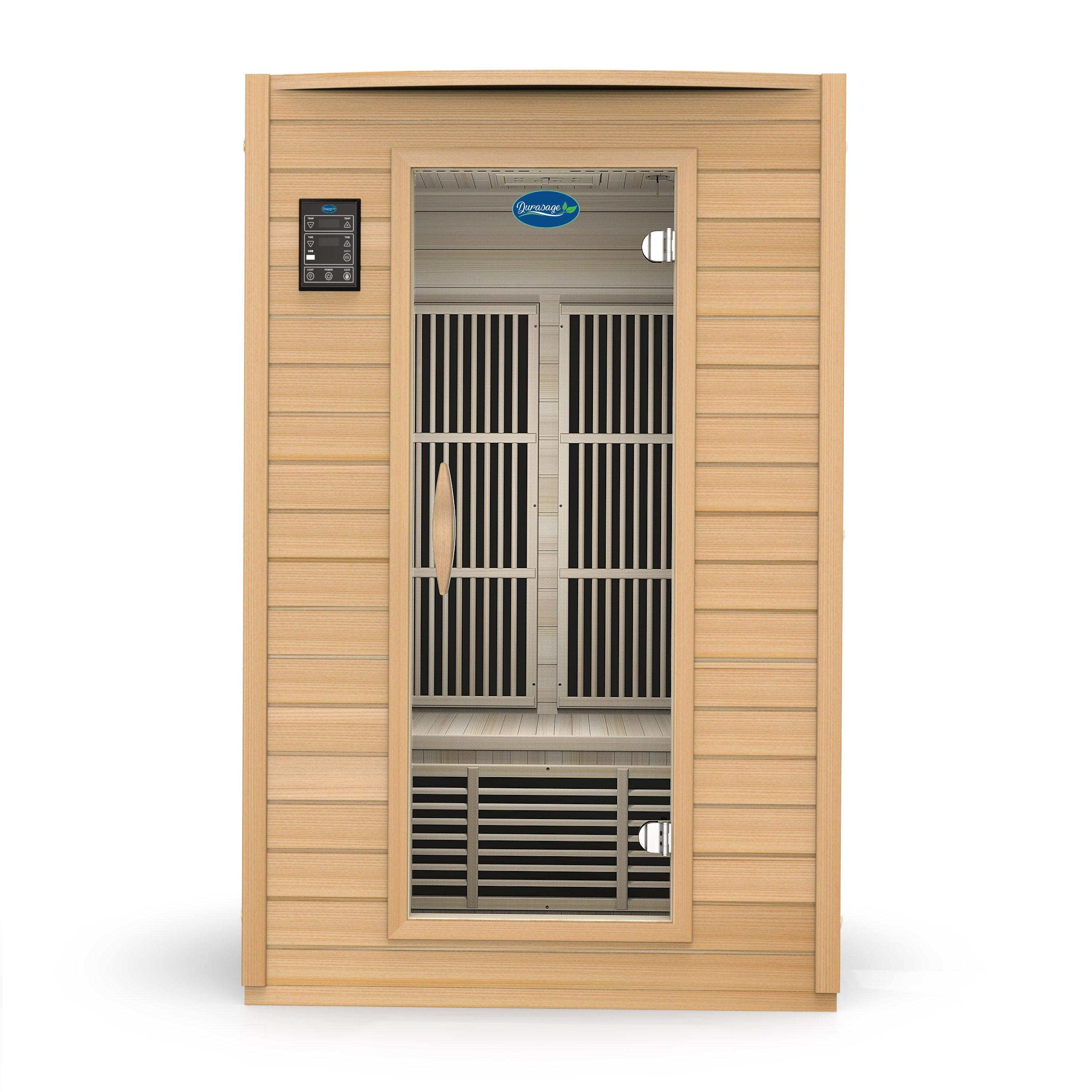2-Person Carbon Infrared Sauna - Canadian Hemlock Wooden Sauna