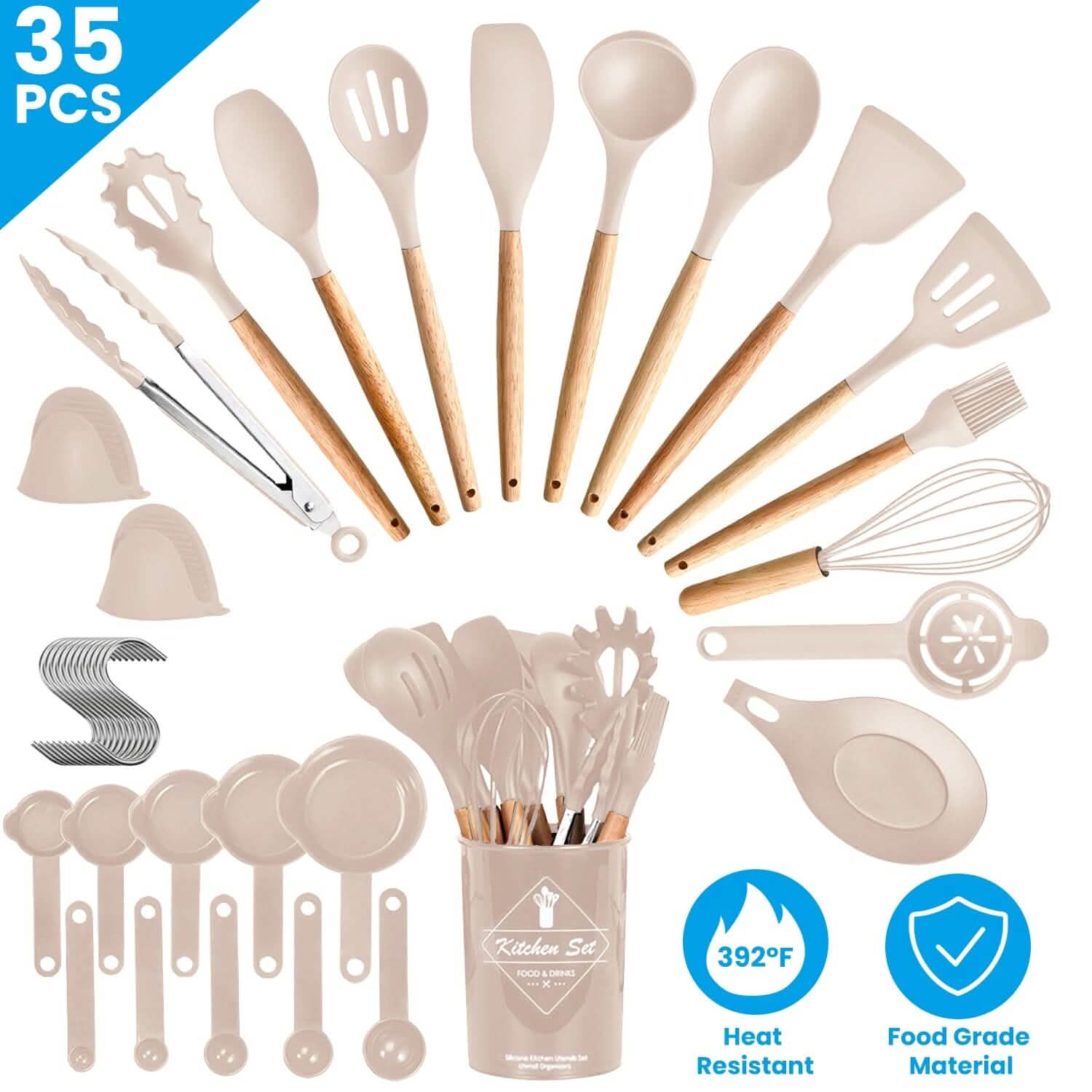 35-Pieces: Kitchen Cooking Utensils Set