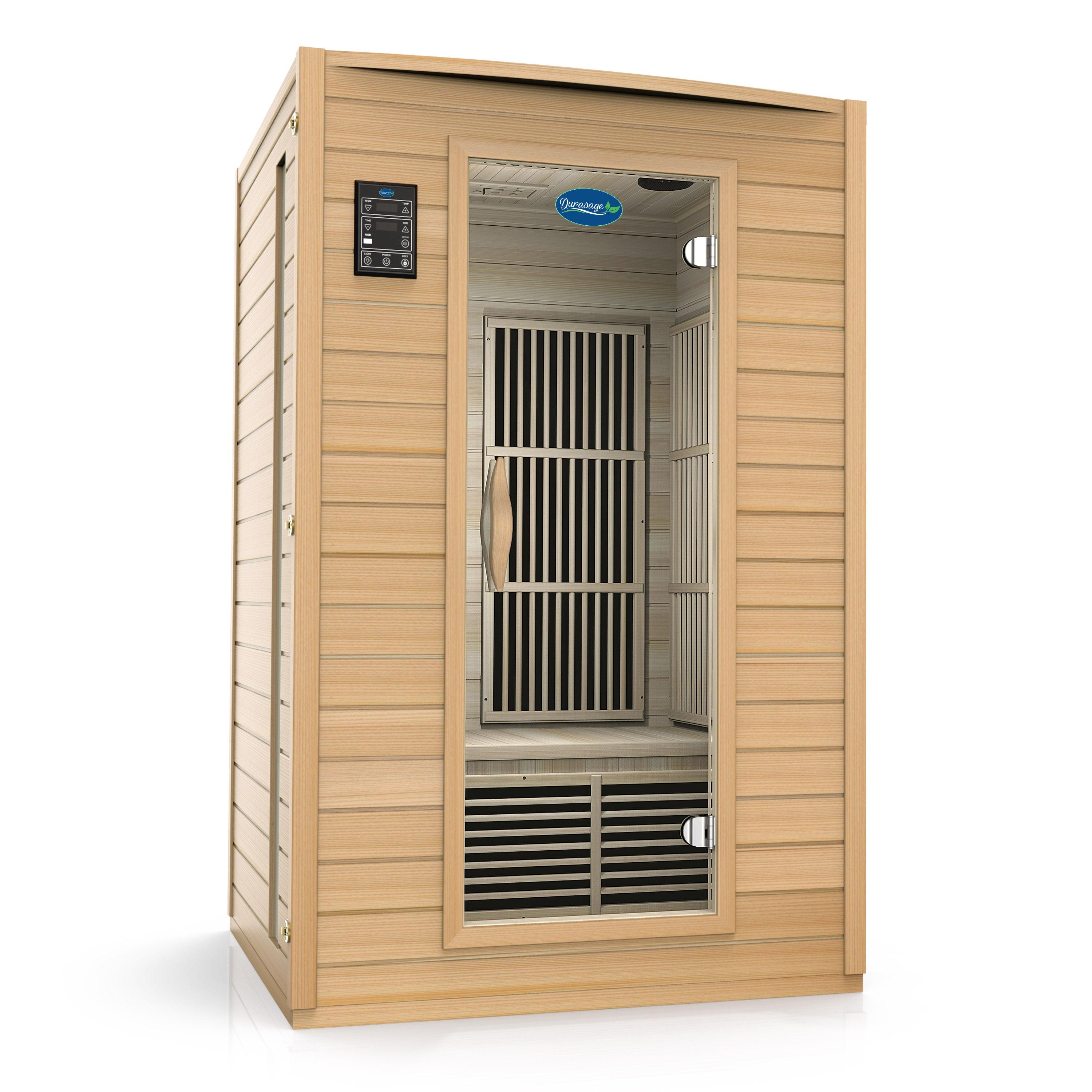 2-Person Carbon Infrared Sauna - Canadian Hemlock Wooden Sauna