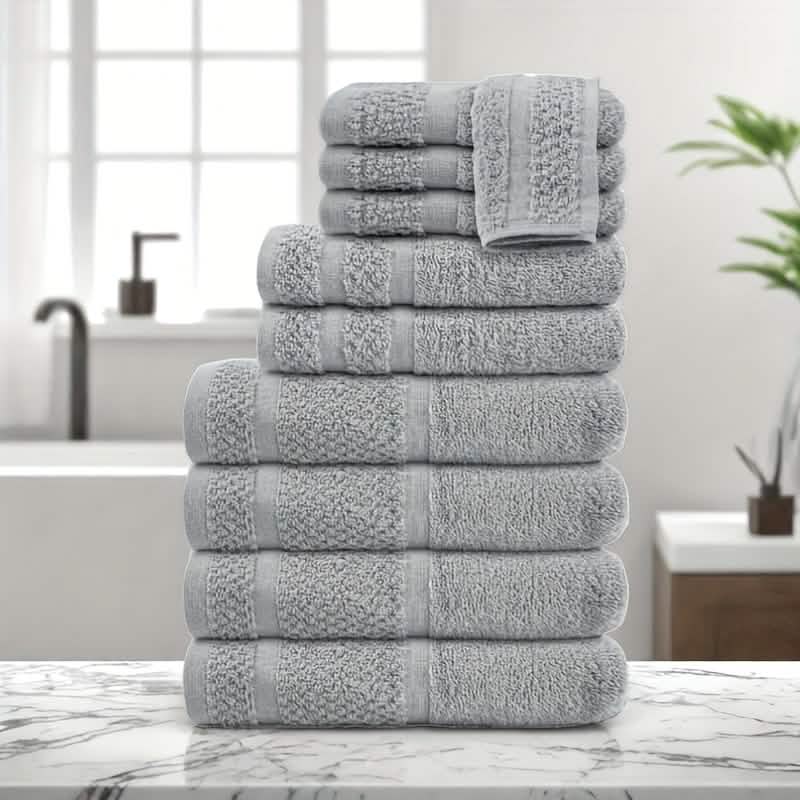 Gray Cotton Bath Towel Set (10–32 pcs)