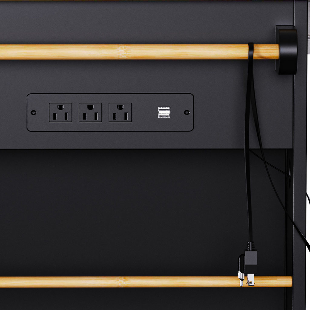 K & K 53 Inch Large Kitchen Island with Bar Stools and Power Outlet - Alphamona