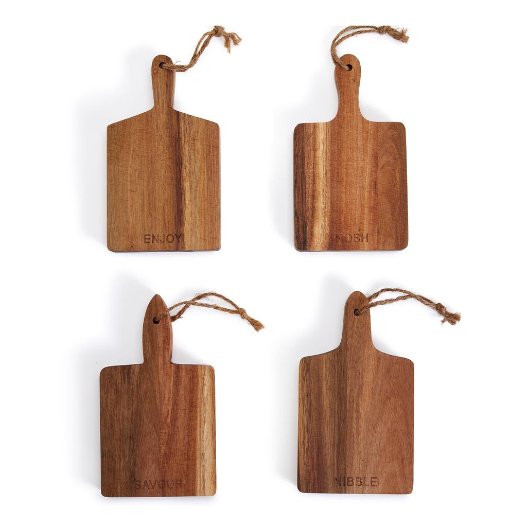 Acacia Charcuterie Boards Set Of 4 8x4.5in Small Serving Boards With Jute Hangs