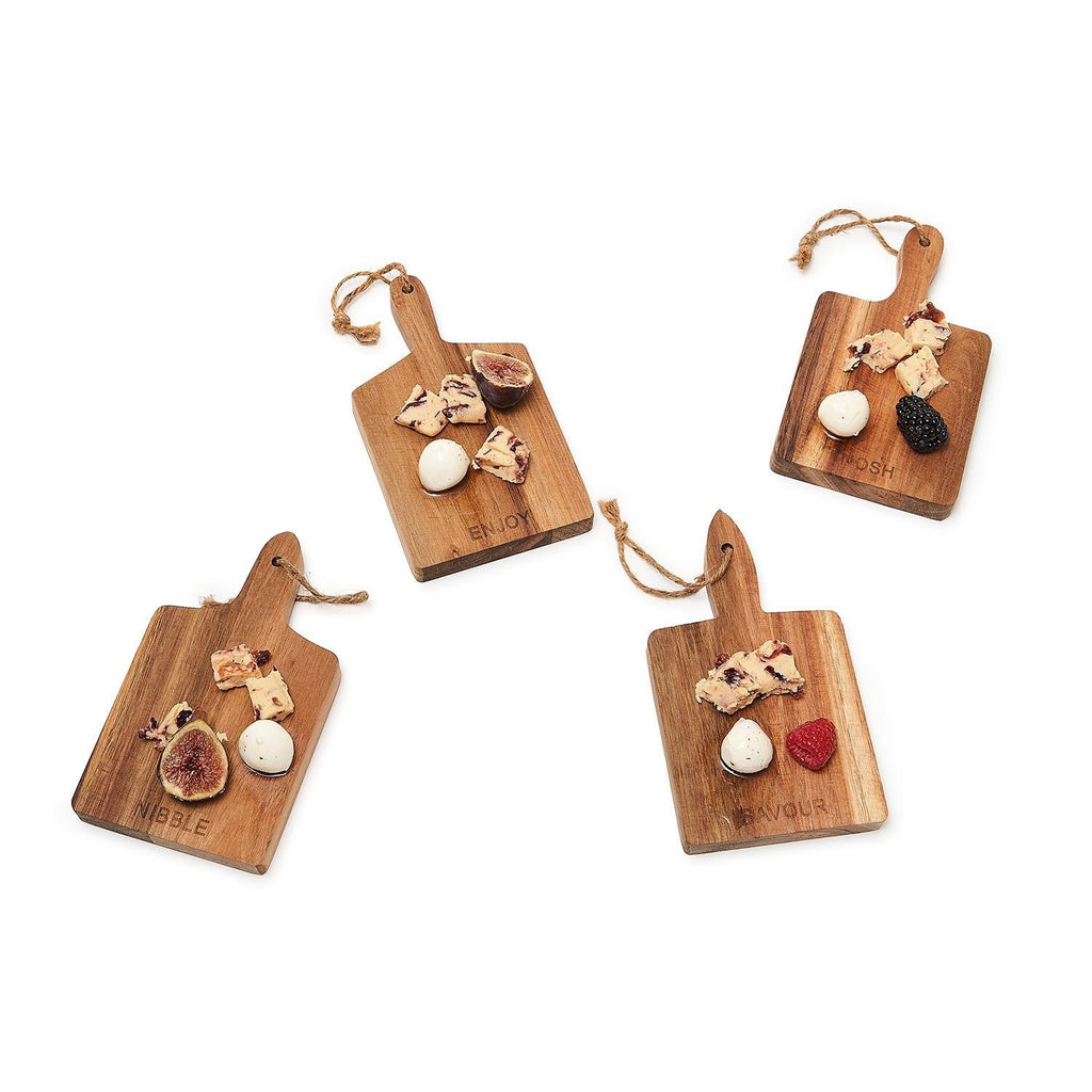 Acacia Charcuterie Boards Set Of 4 8x4.5in Small Serving Boards With Jute Hangs