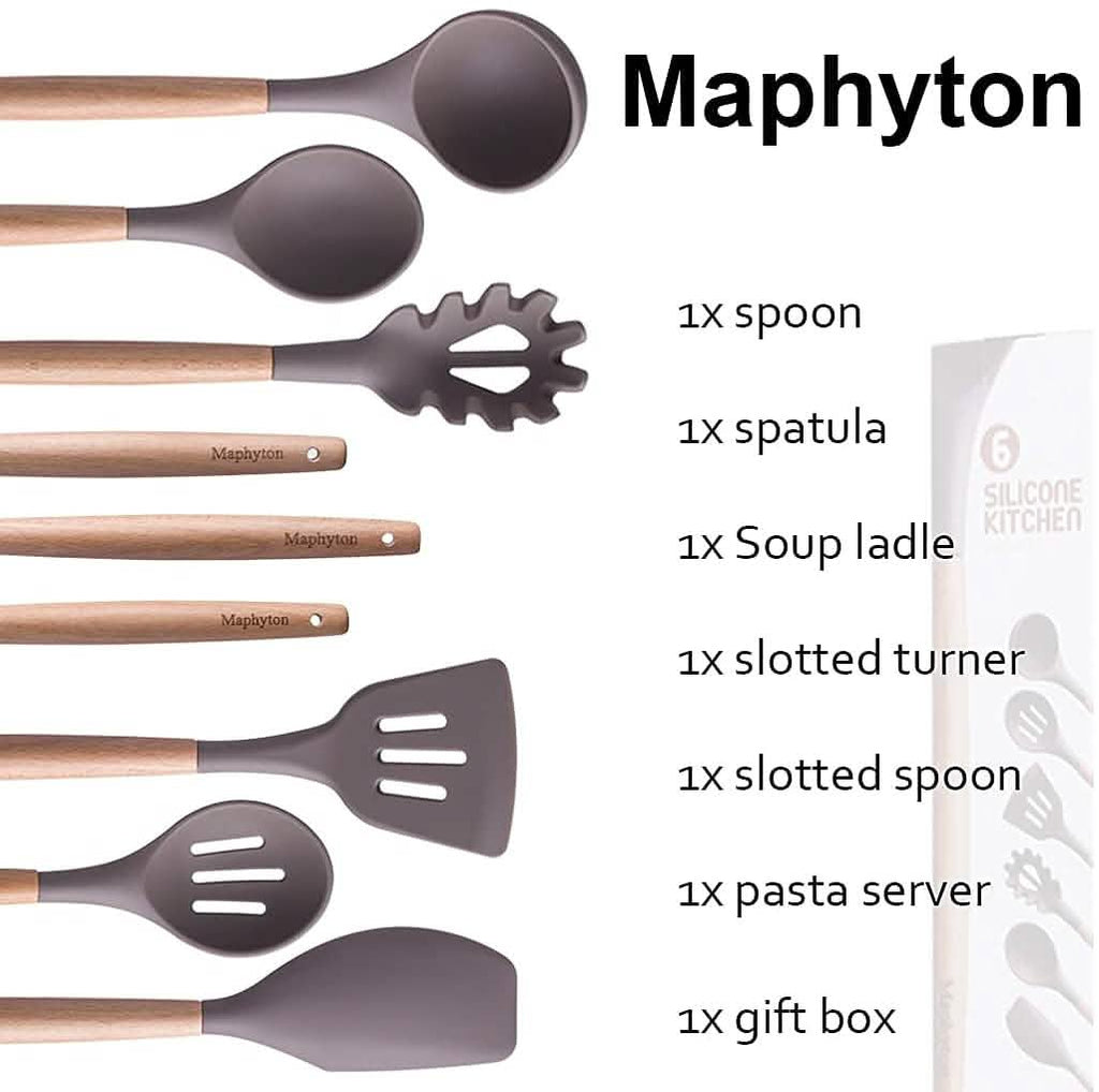 6-Piece: Maphyton Nonstick Silicone Cooking Utensils Set