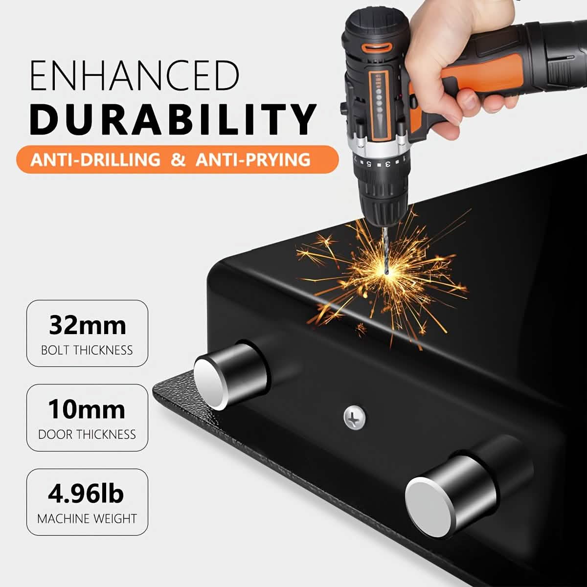 Fireproof Digital Home Safe with Keypad, Sensor Light & Money Bag-Silver