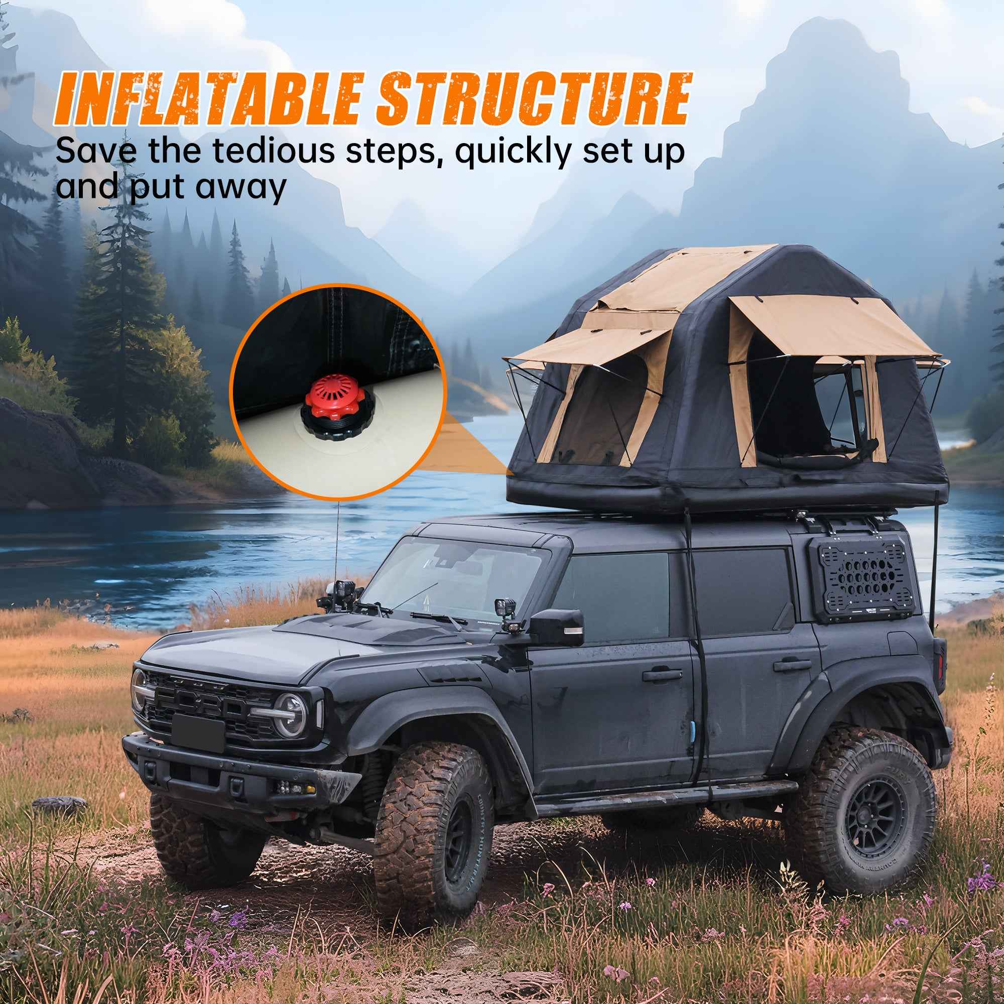 Amphibious Inflatable Car Roof Top Tent