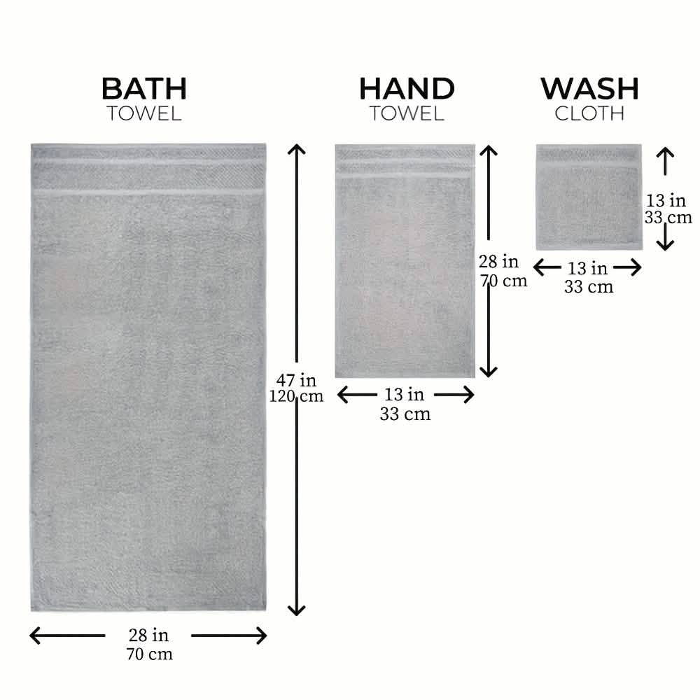 Gray Cotton Bath Towel Set (10–32 pcs)