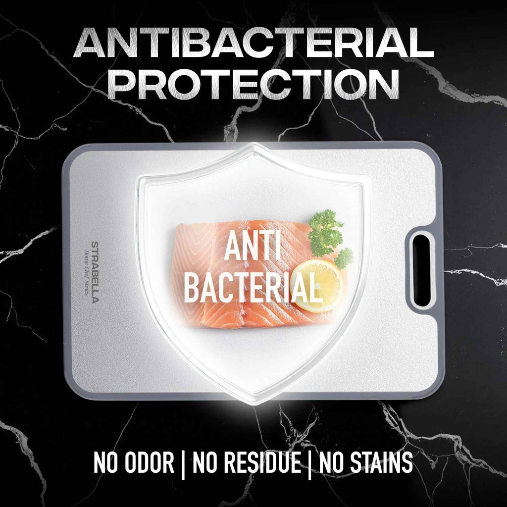 Strabella Titanium Cutting Board - Antibacterial, Scratch Resistant Holiday Gift Set for Every Kitchen - Alphamona