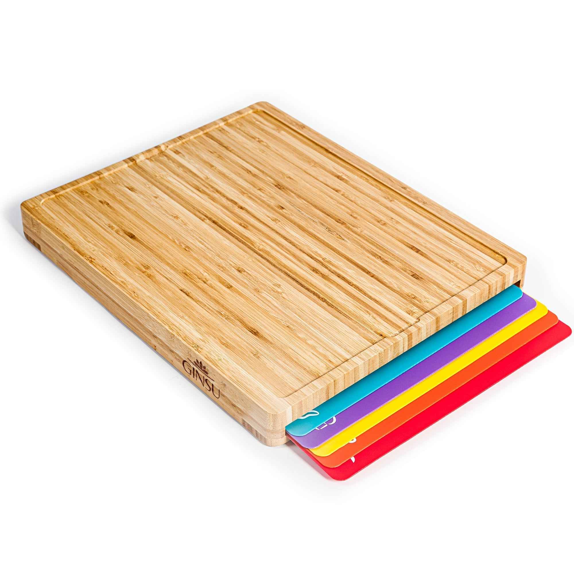 Ginsu Cutting Board Set - Bamboo Wood Cutting Boards for Every Kitchen - Alphamona