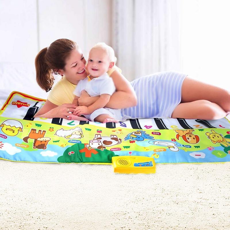 Musical Mat With Animal Voice Baby Piano Playing Carpet.