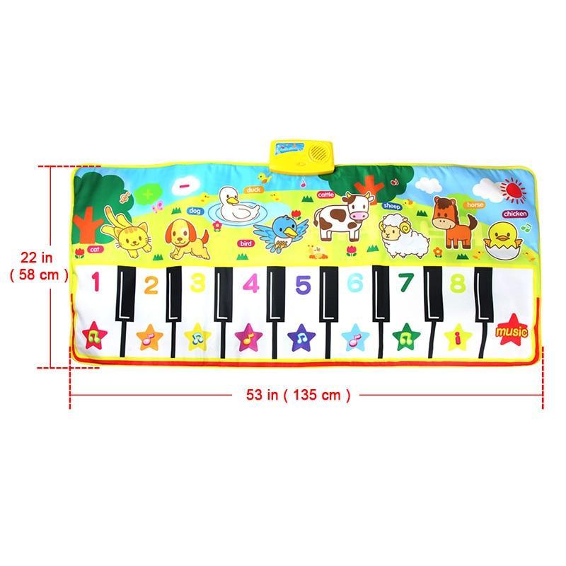 Musical Mat With Animal Voice Baby Piano Playing Carpet.