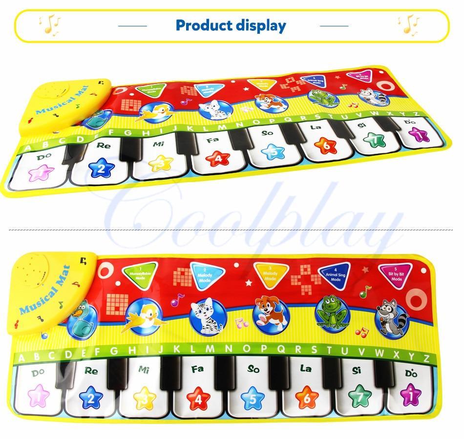 Musical Mat With Animal Voice Baby Piano Playing Carpet.