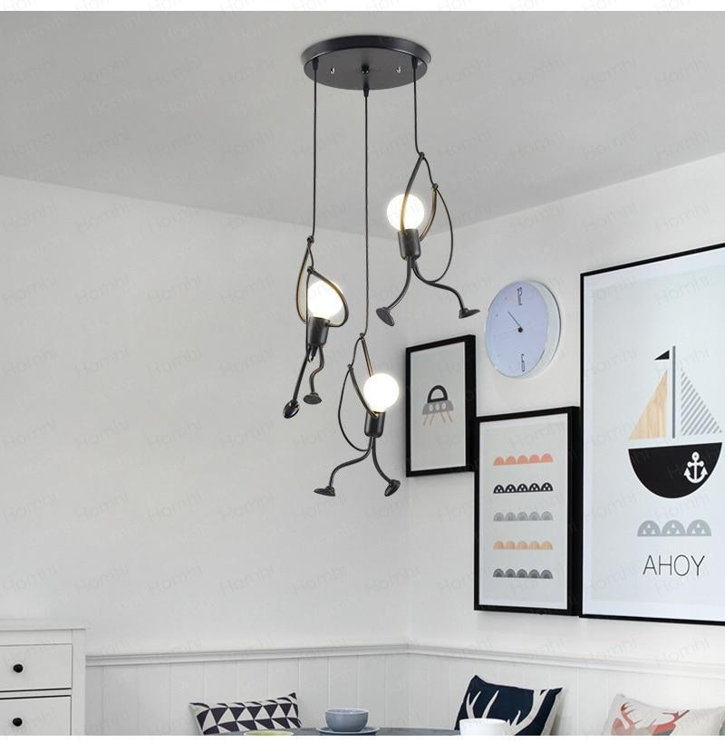 Industrial Metal Pendant Light, Creative Cartoon Ceiling Light Fixture.