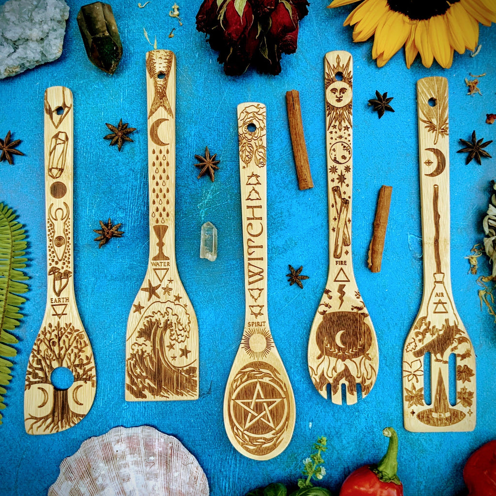 5 Elements Bamboo Kitchen Utensils Set for a Stylish Culinary Experience - Alphamona