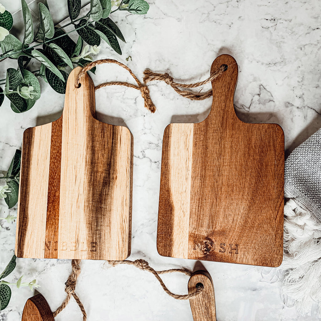 Acacia Charcuterie Boards Set Of 4 8x4.5in Small Serving Boards With Jute Hangs