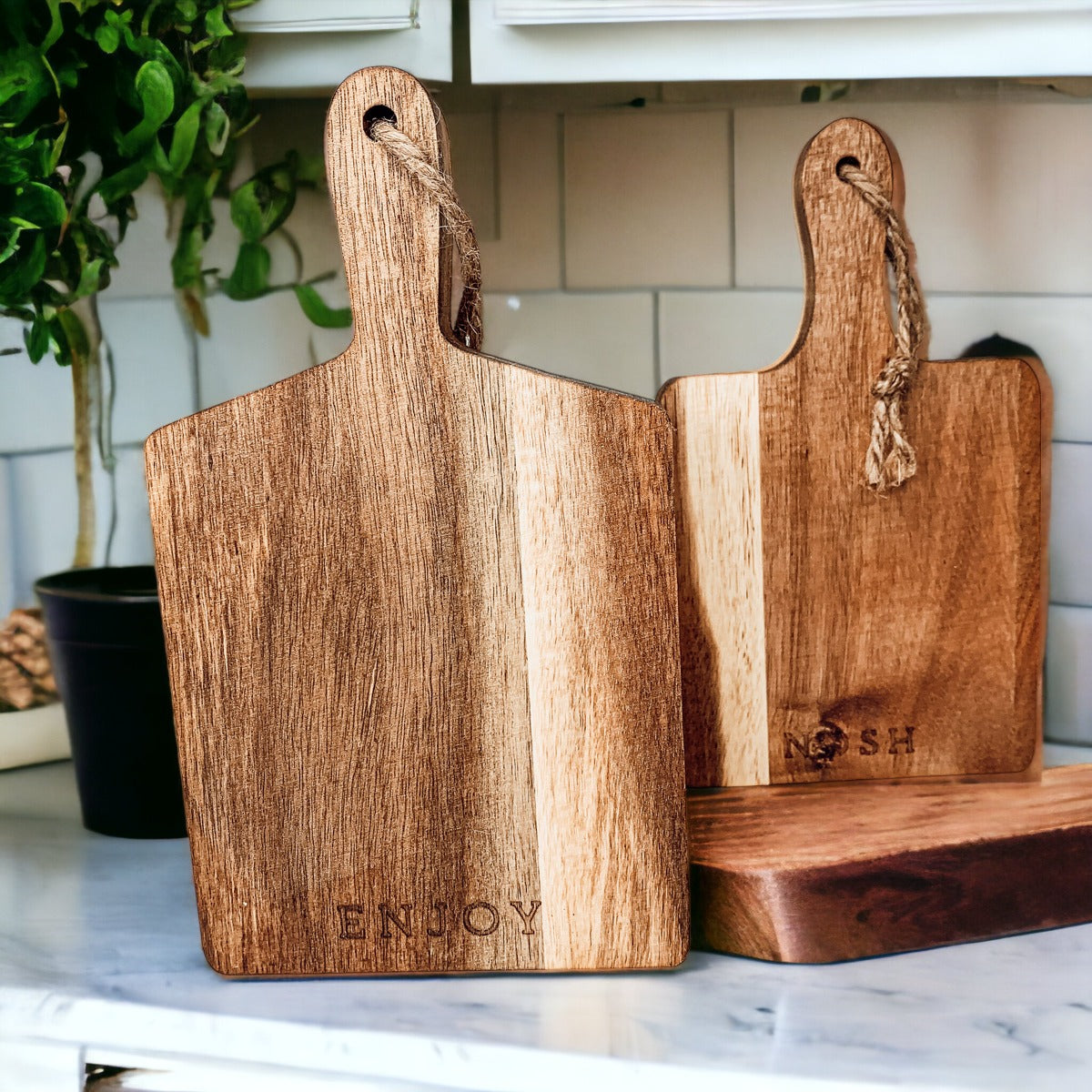 Acacia Charcuterie Boards Set Of 4 8x4.5in Small Serving Boards With Jute Hangs
