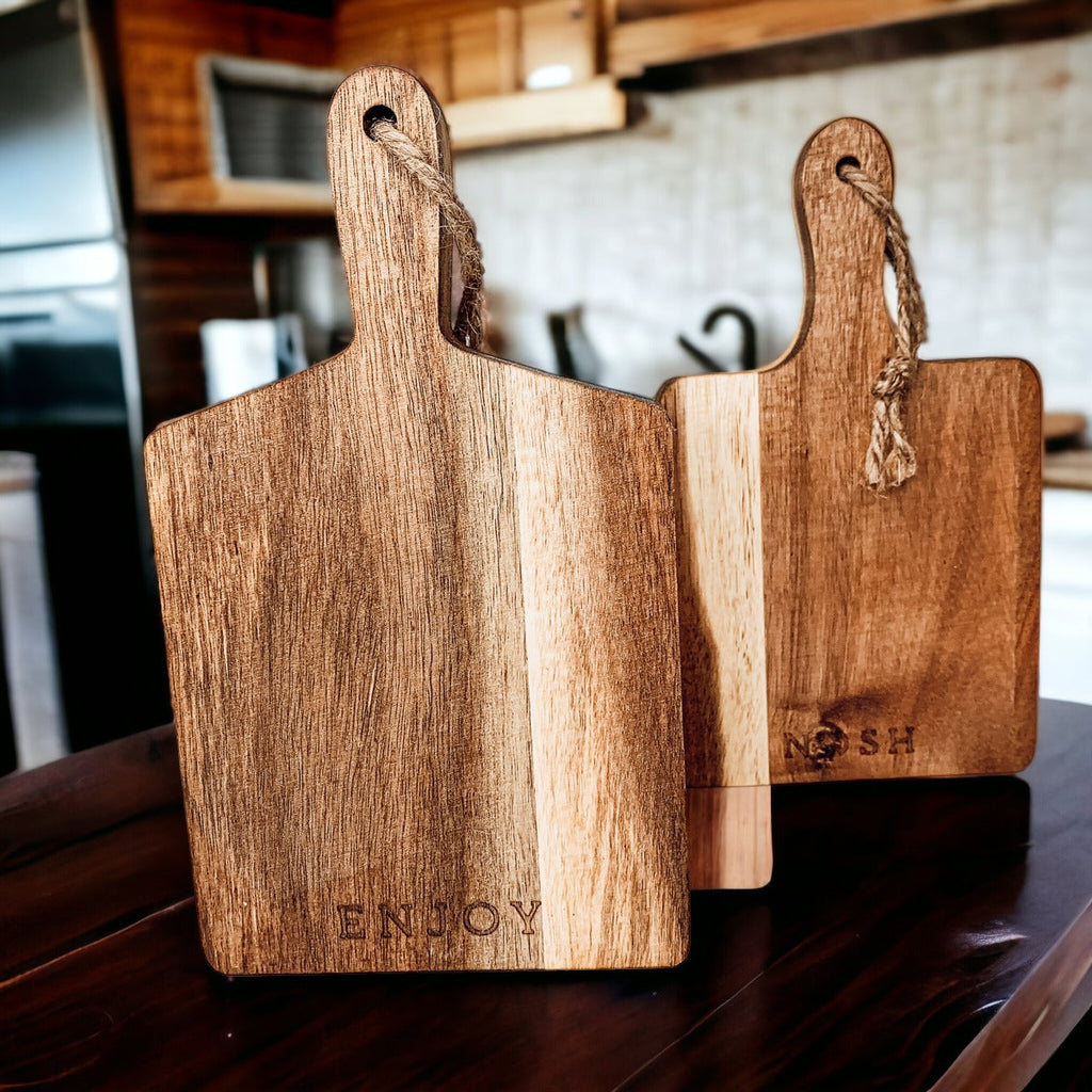 Acacia Charcuterie Boards Set Of 4 8x4.5in Small Serving Boards With Jute Hangs