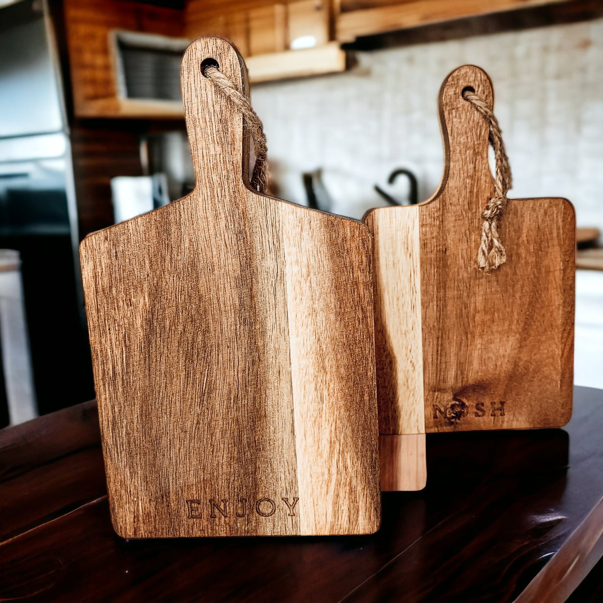 Acacia Charcuterie Boards Set Of 4 8x4.5in Small Serving Boards With Jute Hangs