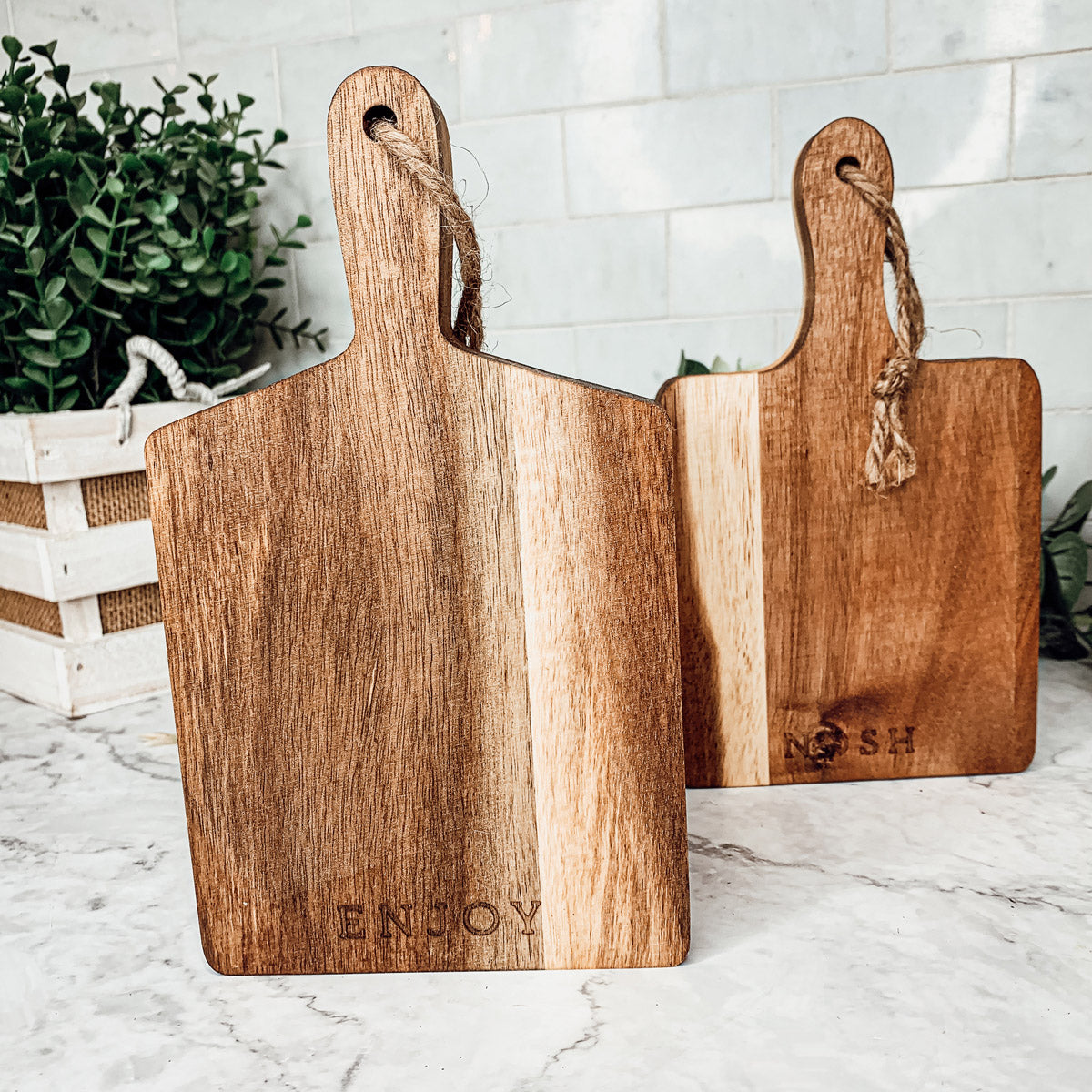 Acacia Charcuterie Boards Set Of 4 8x4.5in Small Serving Boards With Jute Hangs