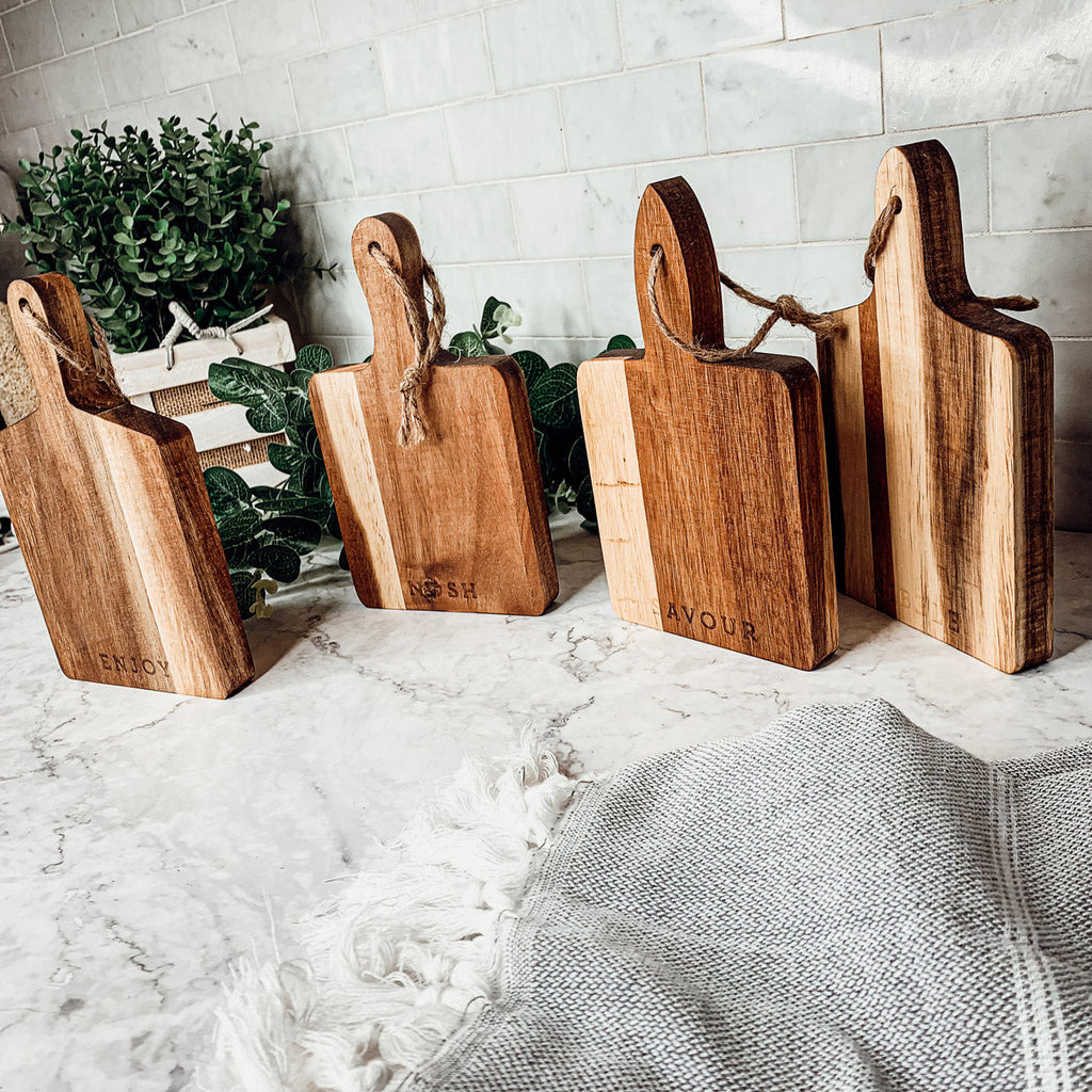 Acacia Charcuterie Boards Set Of 4 8x4.5in Small Serving Boards With Jute Hangs