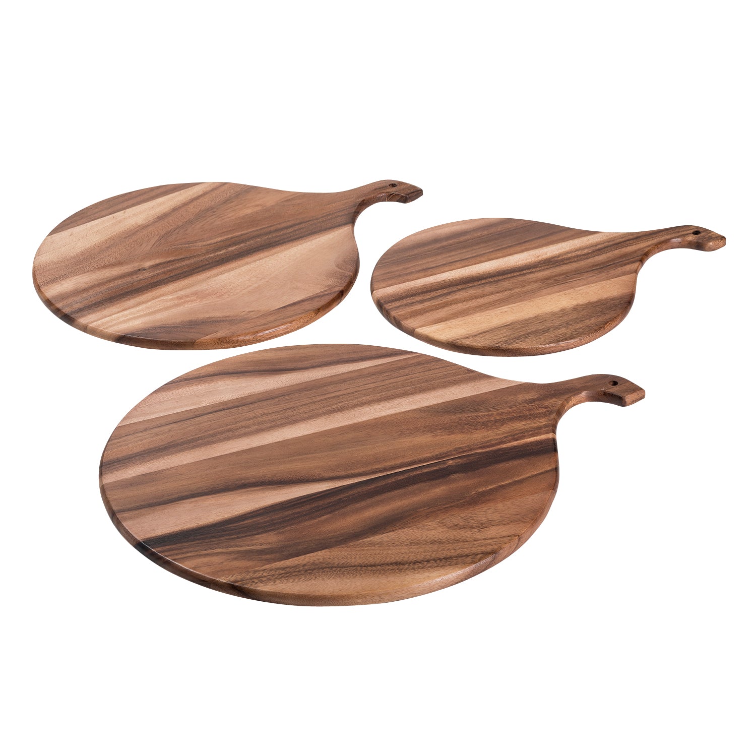 Acacia Wood Charcuterie Board - Round Cutting Board - Alphamona