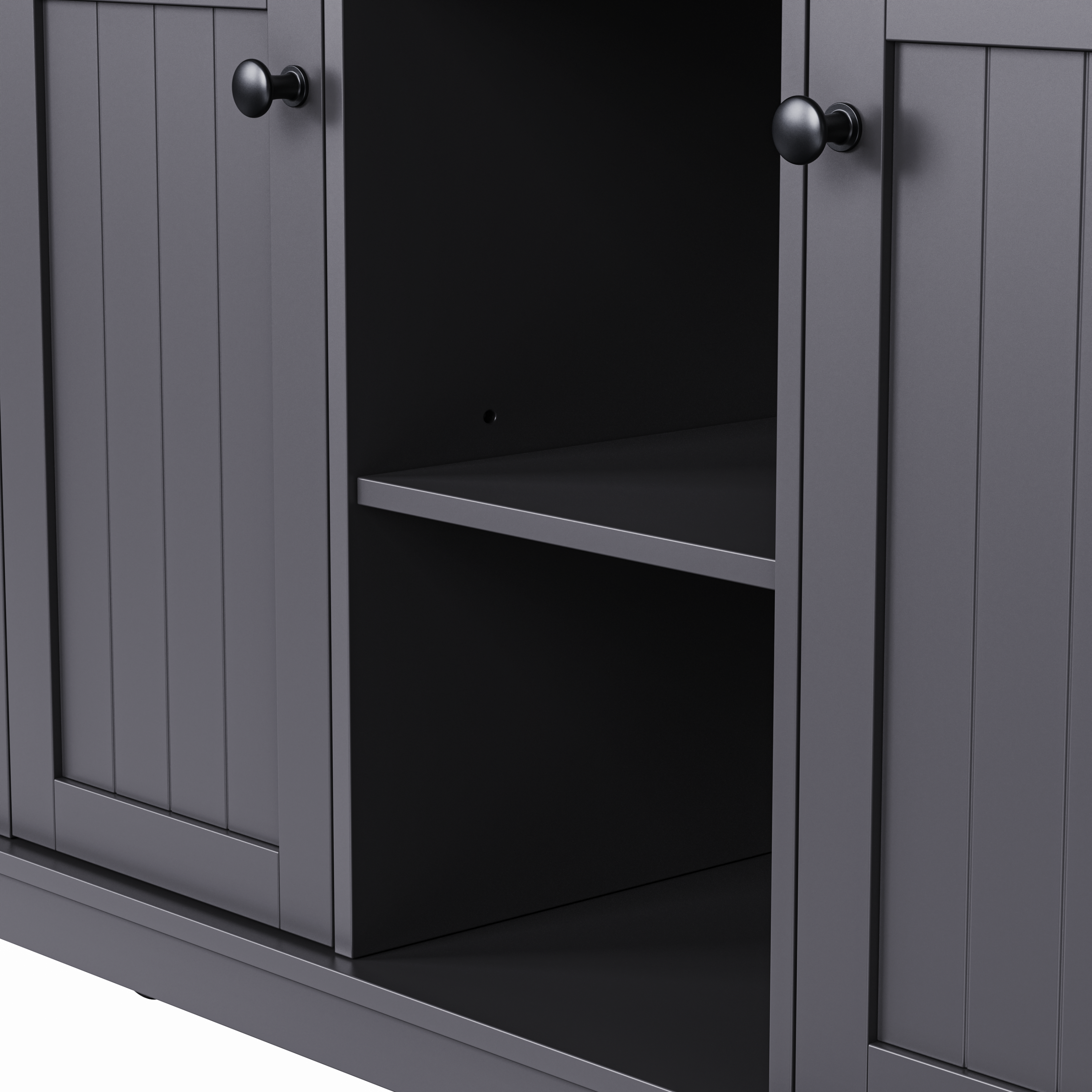 K & K 53 Inch Large Kitchen Island with Bar Stools and Power Outlet - Alphamona