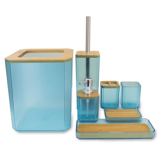 Bamboo Bathroom Accessories Set