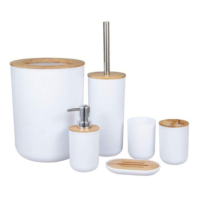 Bamboo Bathroom Accessories Set