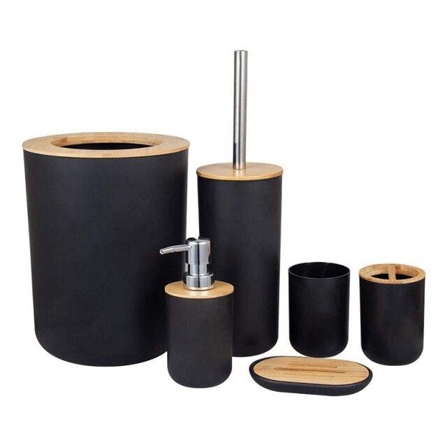 Bamboo Bathroom Accessories Set