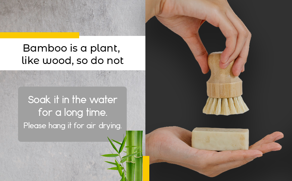 Bamboo Dish Brush with Firm Bristles for Eco-Friendly Cleaning of Dishes, Pans, and Produce - Alphamona