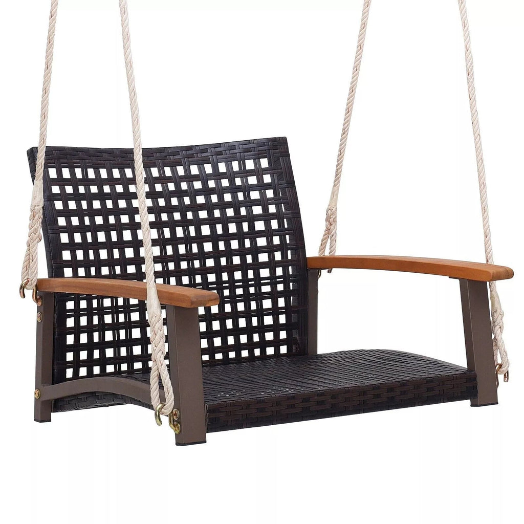 Bruce Outdoor Wooden Swing Chair for Relaxing Garden Moments - Alphamona