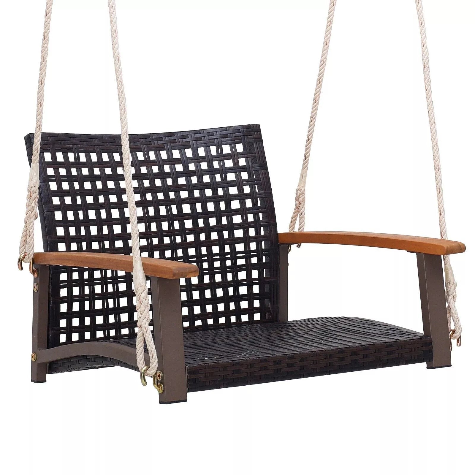 Bruce Outdoor Wooden Swing Chair for Relaxing Garden Moments - Alphamona