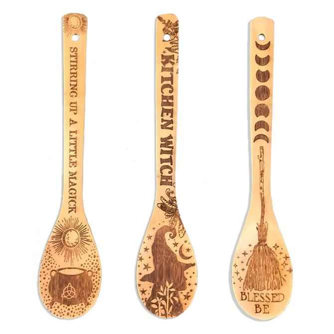 Witchy Bamboo Utensil Set - Eco-Friendly Kitchen Essentials - Alphamona
