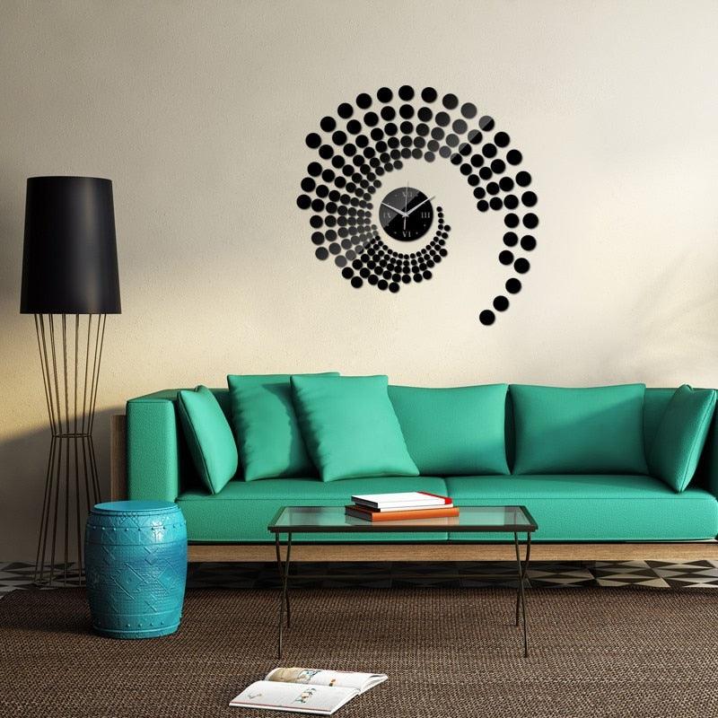 Wall Clock Acrylic Art Geometric Abstract 3D