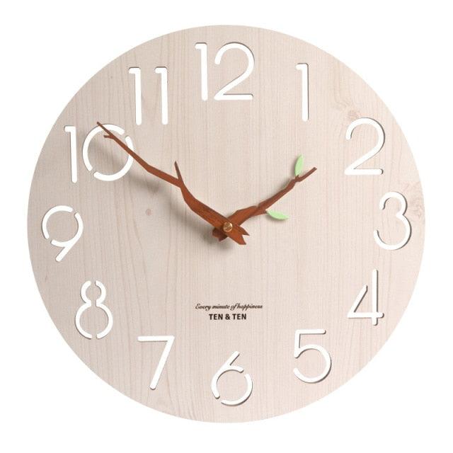 Wooden 3D Wall Clock Modern Design Nordic Room Decoration Kitchen Clock